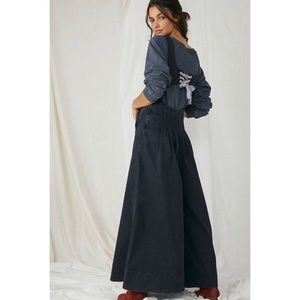 Free People Shayda Denim Wide Leg Jumpsuit Size 4